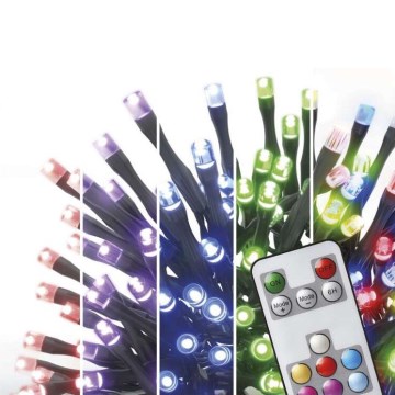 LED RGB Jõuluteemaline väli valguskett 120xLED/72 režiimi 15m IP44 + pult