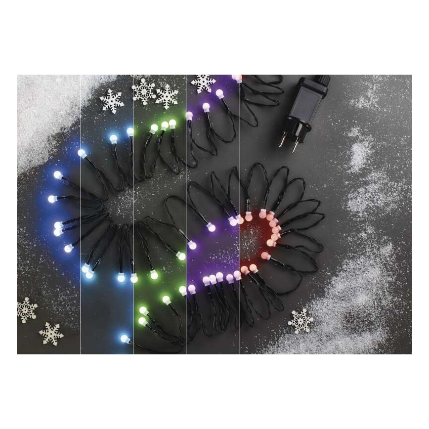 LED RGB Jõuluteemaline väli valguskett 96xLED/64 režiimi 15m IP44 + pult