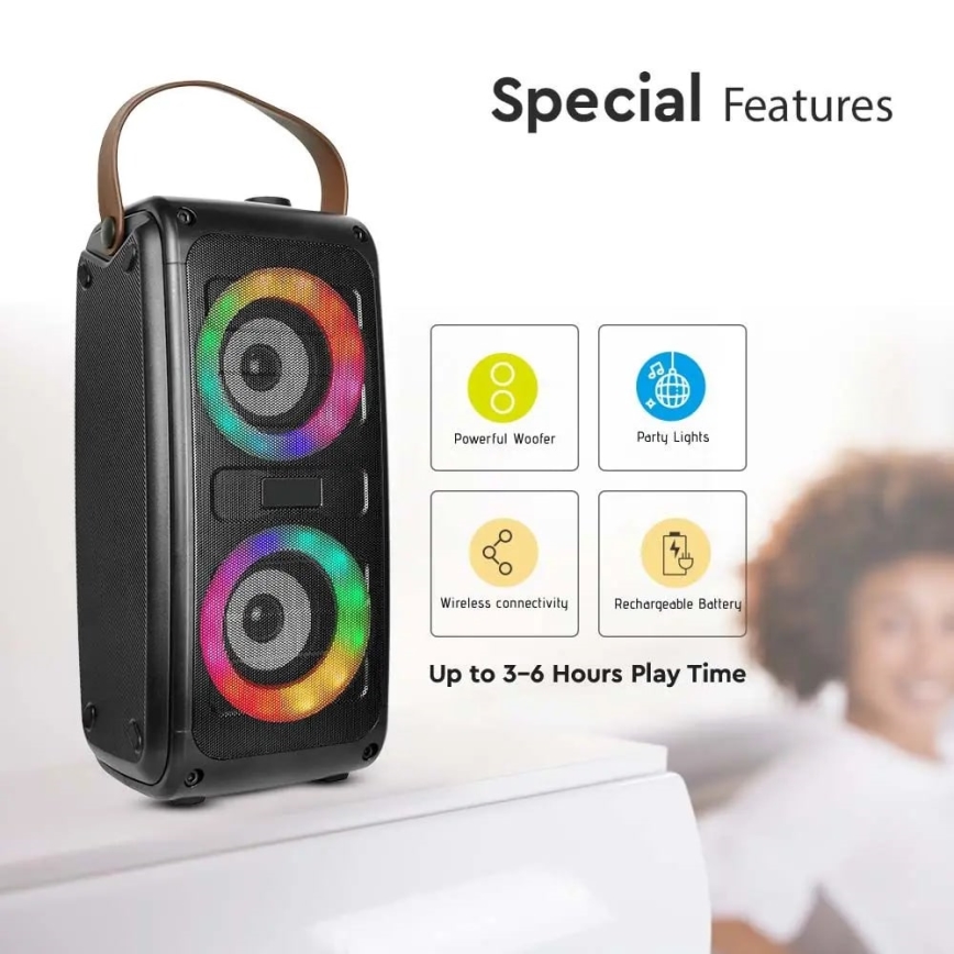 LED RGB Kaasaskantav kõlar 20W/5V