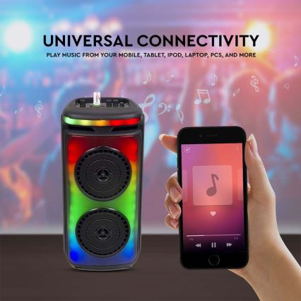 LED RGB Laetav kõlar mikrofoniga 400W/2400 mAh + kaugjuhtimispult