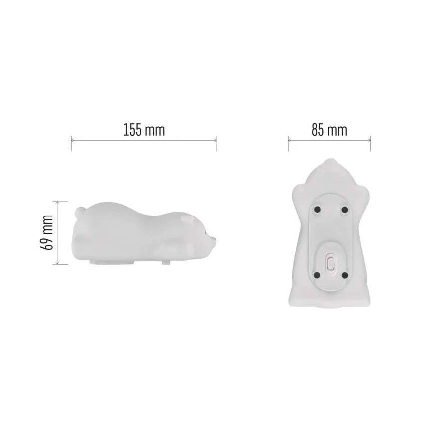 LED RGB laetav puutetundlik öövalgus LED/3,7V 1200 mAh karu