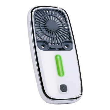 LED RGB laetav taskuventilaator uduefektiga 3,7 V 1200 mAh