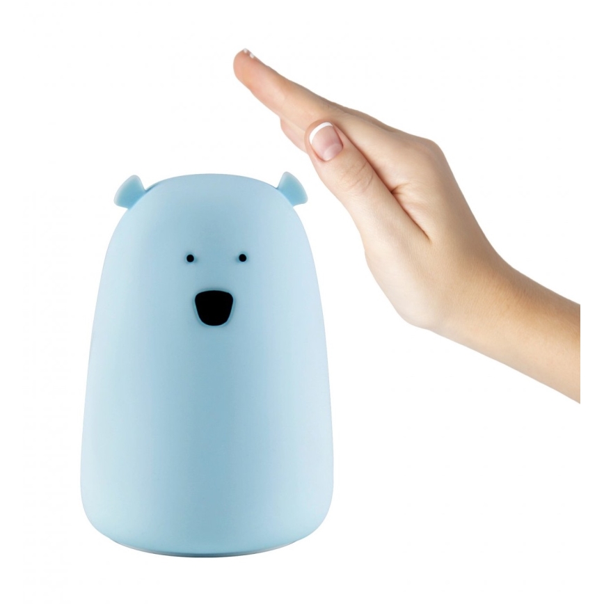 LED RGB Laste puutetundlik väike lamp BEAR LED/0,8W/5V sinine