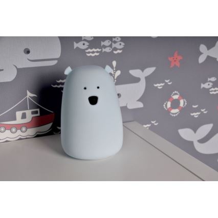 LED RGB Laste puutetundlik väike lamp BEAR LED/0,8W/5V sinine