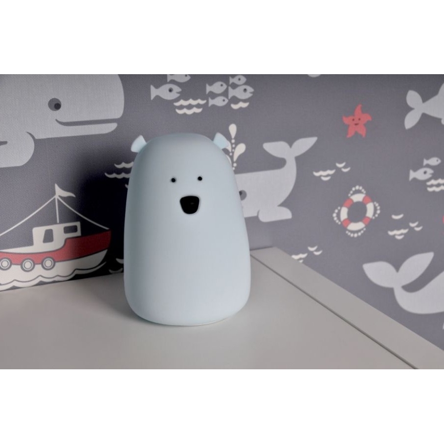 LED RGB Laste puutetundlik väike lamp BEAR LED/0,8W/5V sinine