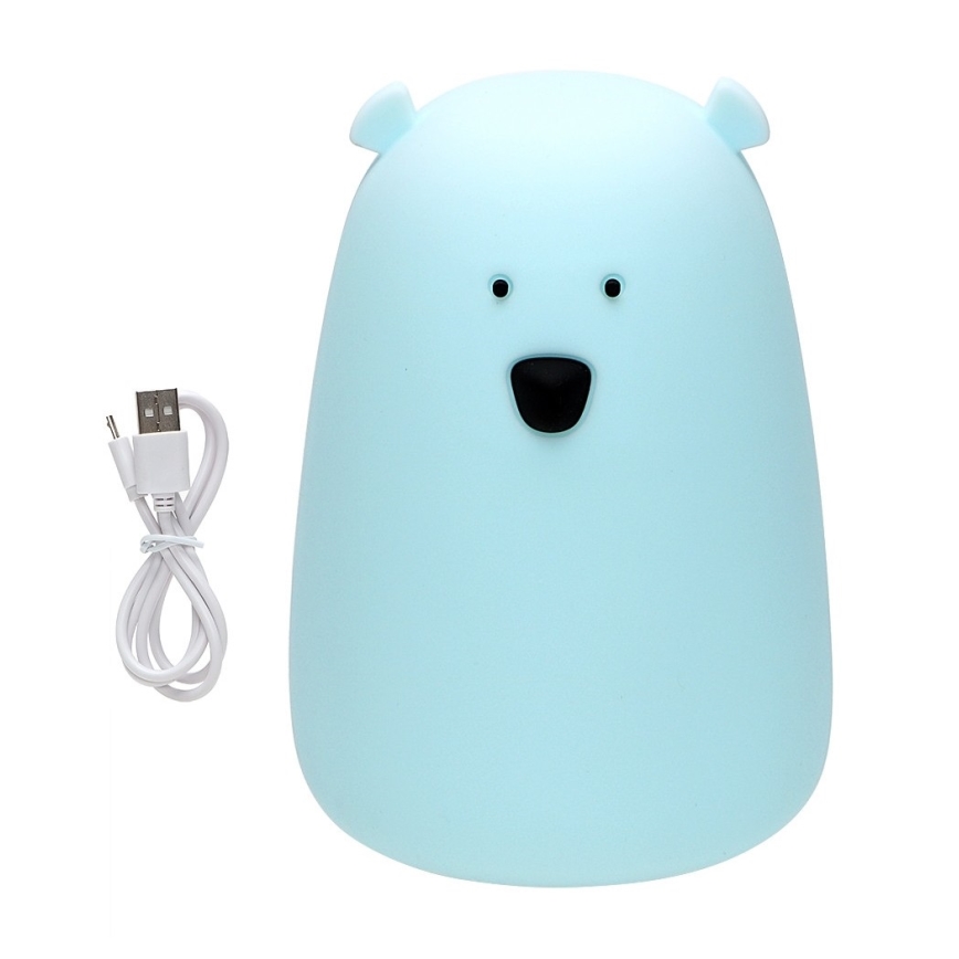 LED RGB Laste puutetundlik väike lamp BEAR LED/0,8W/5V sinine