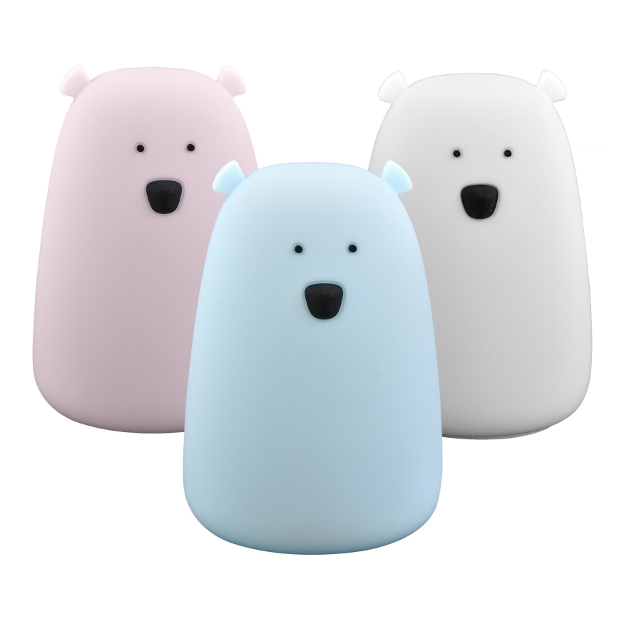 LED RGB Laste puutetundlik väike lamp BEAR LED/0,8W/5V sinine