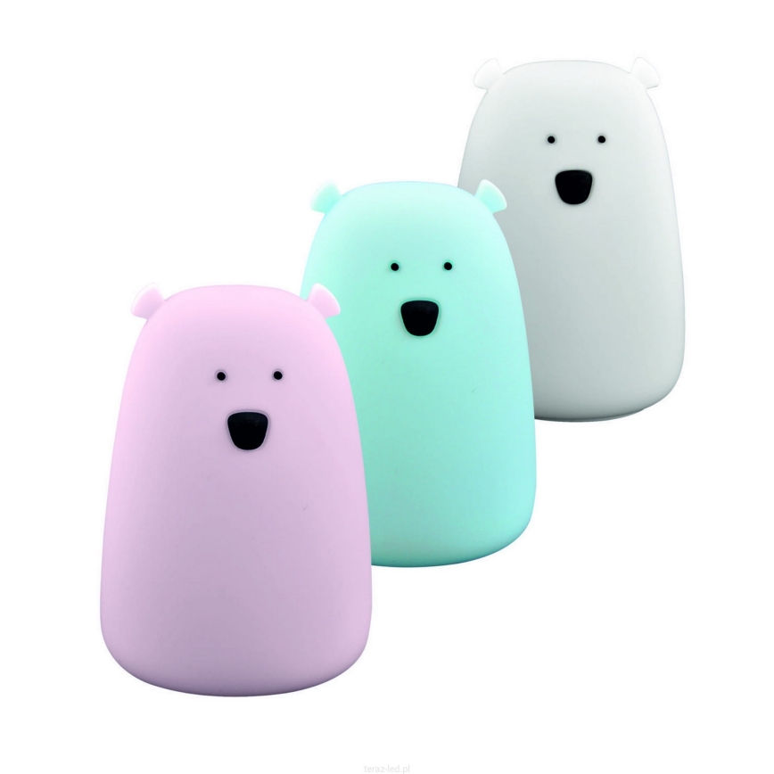 LED RGB Laste puutetundlik väike lamp BEAR LED/0,8W/5V sinine