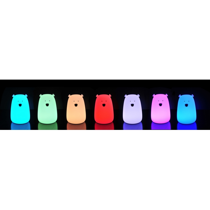LED RGB Laste puutetundlik väike lamp BEAR LED/0,8W/5V sinine