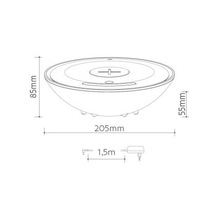 LED RGB Laualamp juhtmevaba laadijaga CHARGER LED/10W/230V