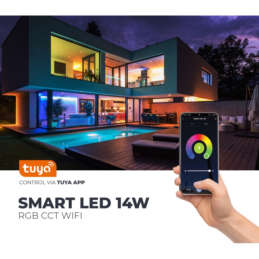 LED RGB Nutikas hämardatav pirn E27/9,5W/230V 2700-6500K Wi-Fi Tuya