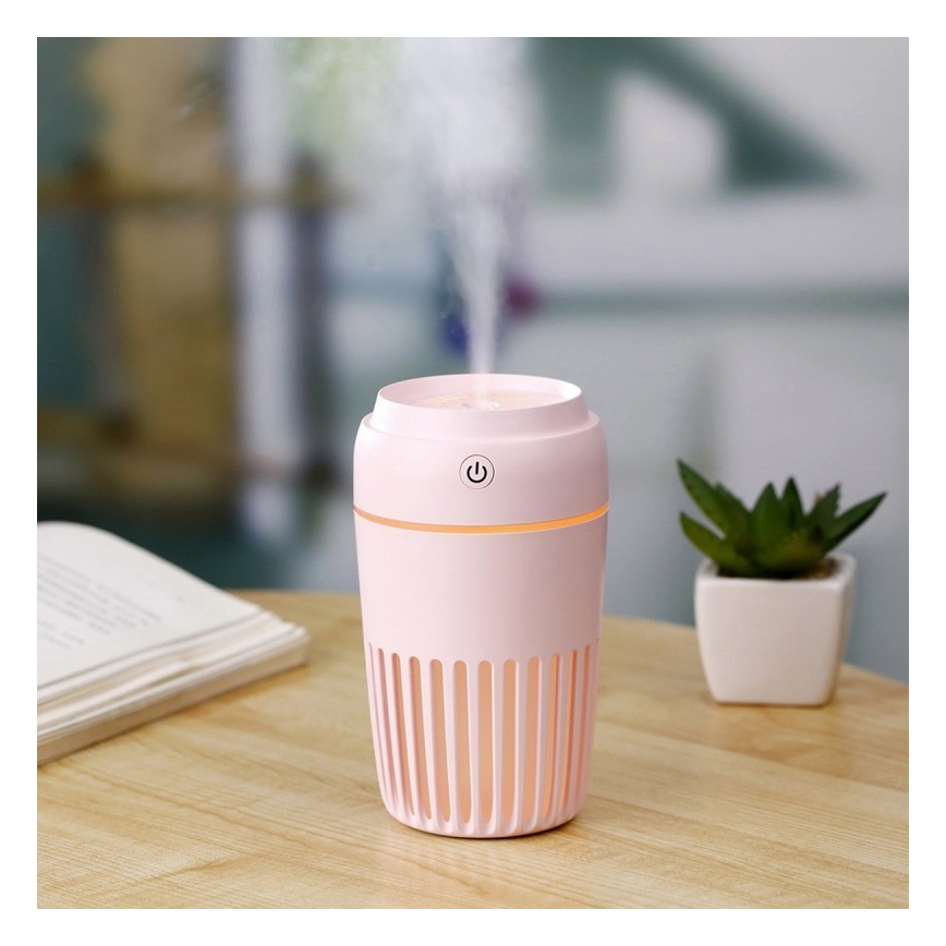 LED RGB Õhuniisuti 300 ml LED/2W/5V roosa