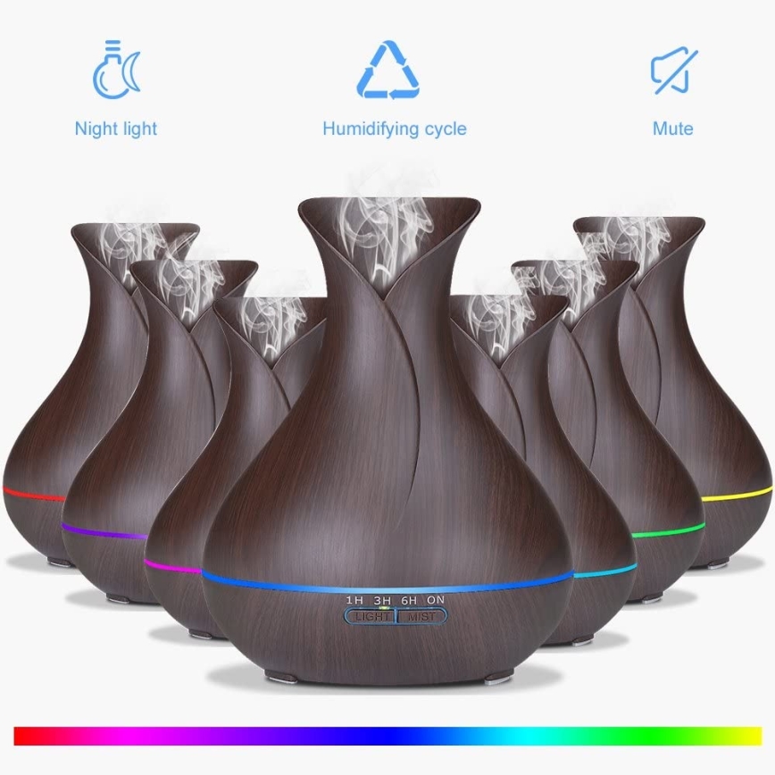 LED RGB Õhuniisuti ja ionisaator 400 ml
