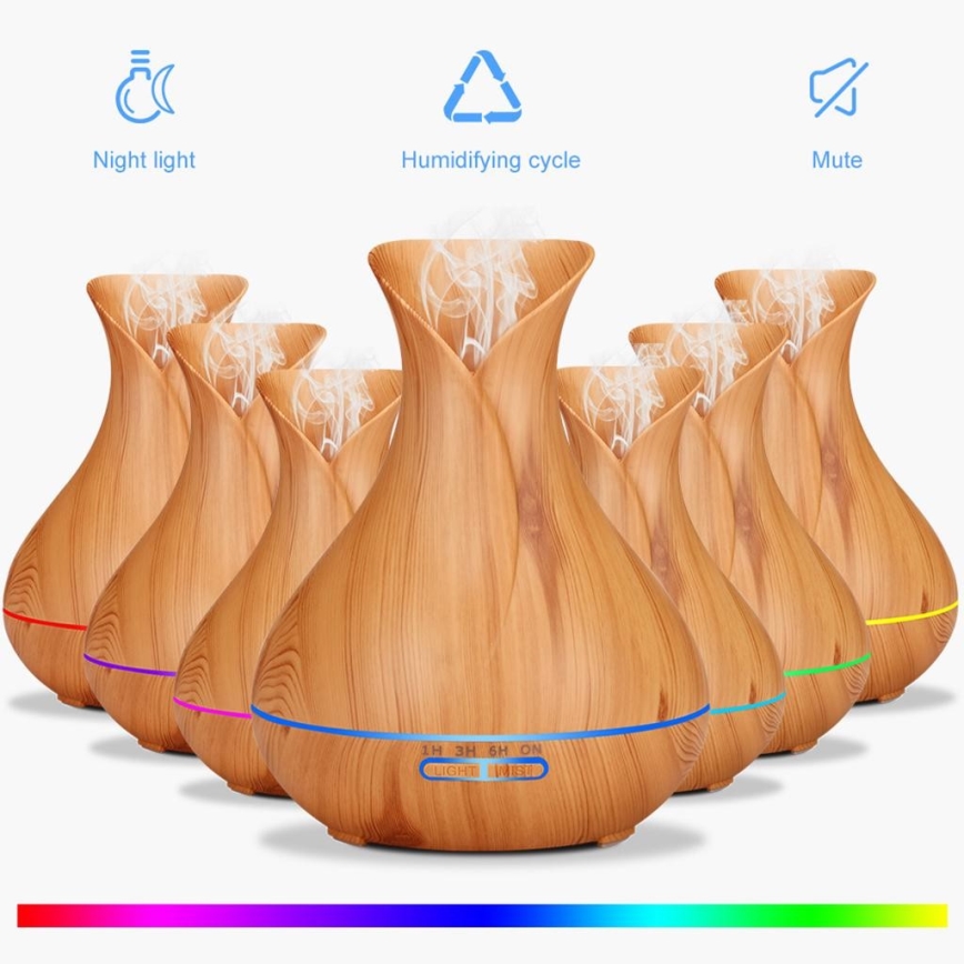 LED RGB Õhuniisuti ja ionisaator 400 ml