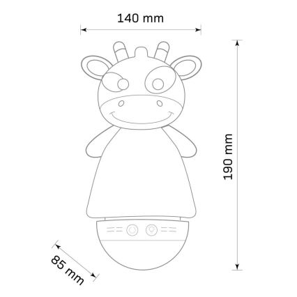 LED RGB Öölamp lastele koos heliga 3xAAA/5V kaelkirjak