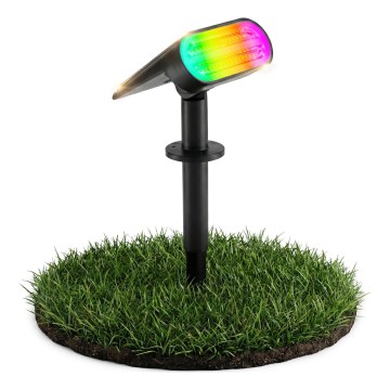 LED RGB päikeselamp 2-ühes LED/3,7V 1200 mAh IP54 must