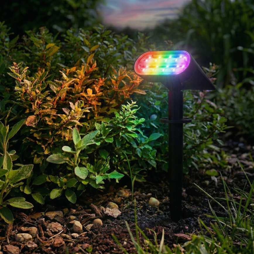 LED RGB päikeselamp 2-ühes LED/3,7V 1200 mAh IP54 must