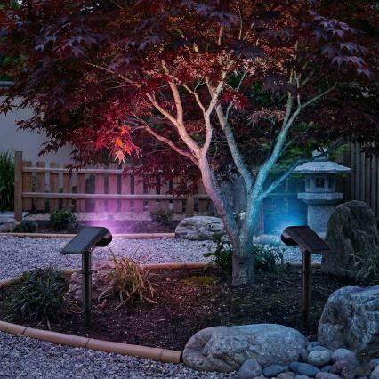 LED RGB päikeselamp 2-ühes LED/3,7V 1200 mAh IP54 must