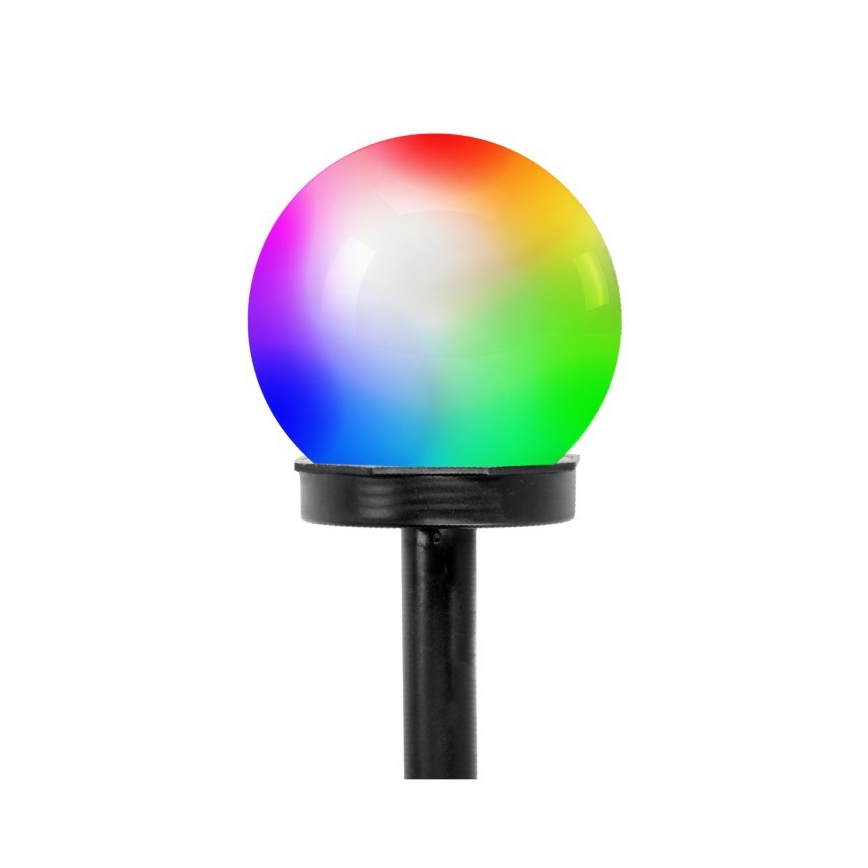 LED RGB päikesepaneeliga lamp anduriga SPHERE LED/1,2V IP44 40 mAh läbimõõt 10 cm