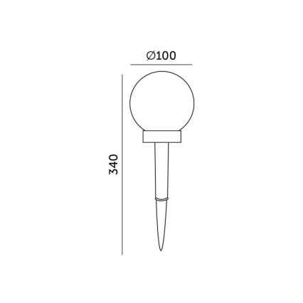 LED RGB päikesepaneeliga lamp anduriga SPHERE LED/1,2V IP44 40 mAh läbimõõt 10 cm