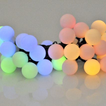 LED RGB Päikesepaneeliga valguskett PARTY 30xLED/1,2V 400 mAh 3,9 m IP44