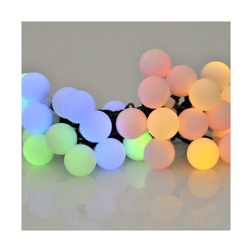 LED RGB Päikesepaneeliga valguskett PARTY 30xLED/1,2V 400 mAh 3,9 m IP44
