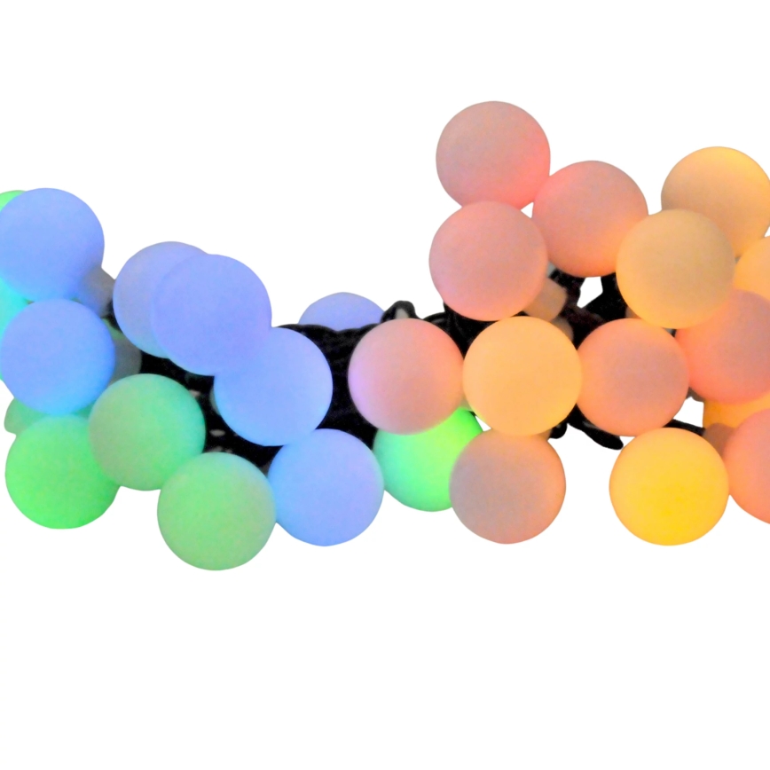 LED RGB Päikesepaneeliga valguskett PARTY 30xLED/1,2V 400 mAh 3,9 m IP44