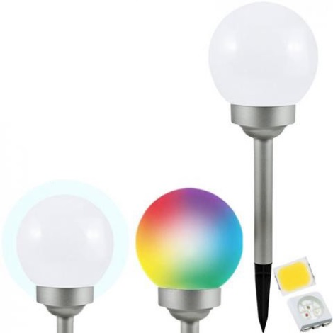 LED RGB Päikesepaneeliga valgusti BALL LED/0,2W/AA 1,2V/600mAh IP44