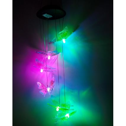 LED RGB päikesevalgusti 6xLED/1,2V 300 mAh IP44 liblikakujuline