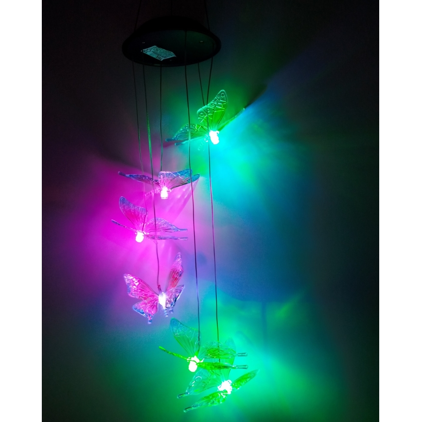 LED RGB päikesevalgusti 6xLED/1,2V 300 mAh IP44 liblikakujuline