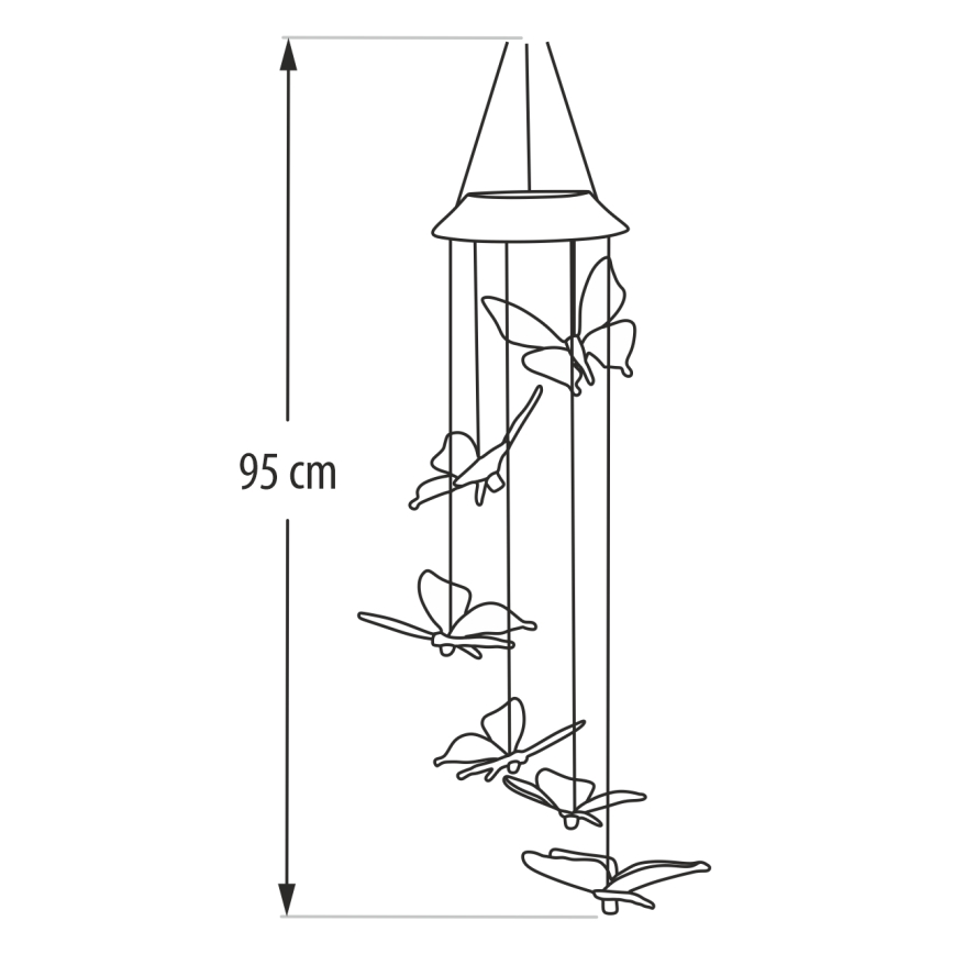 LED RGB päikesevalgusti 6xLED/1,2V 300 mAh IP44 liblikakujuline