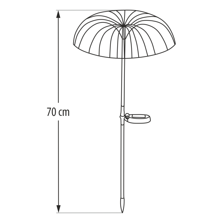 LED RGB päikesevalgusti LED/1,2V 300 mAh IP44 must