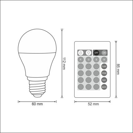 LED RGB Pirn E27/6W/230V hämardatav 3000K