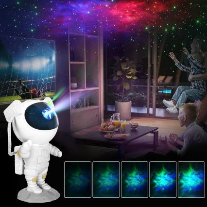 LED RGB projektor LED/5W/5V astronaut + kaugjuhtimispult