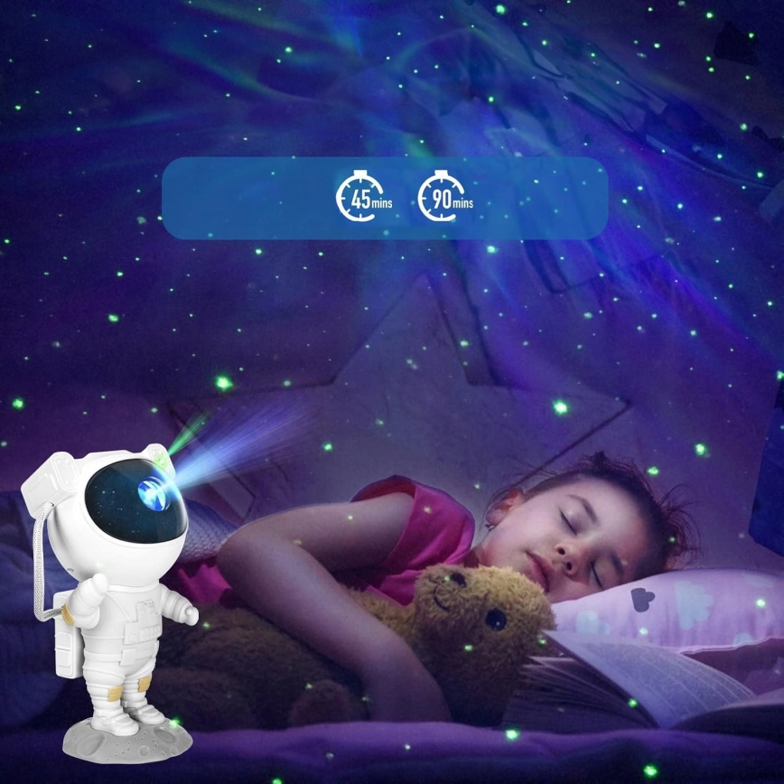 LED RGB projektor LED/5W/5V astronaut + kaugjuhtimispult