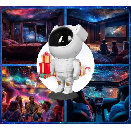 LED RGB projektor LED/5W/5V astronaut + kaugjuhtimispult