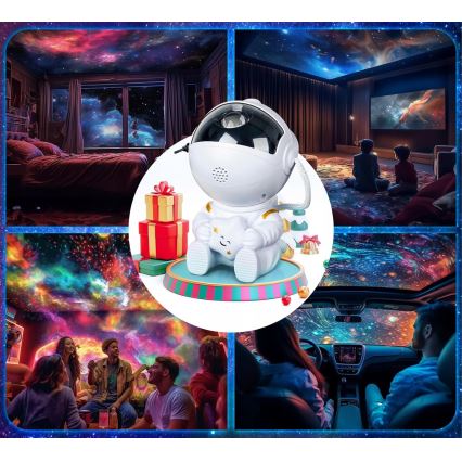 LED RGB projektor LED/5W/5V astronaut + kaugjuhtimispult