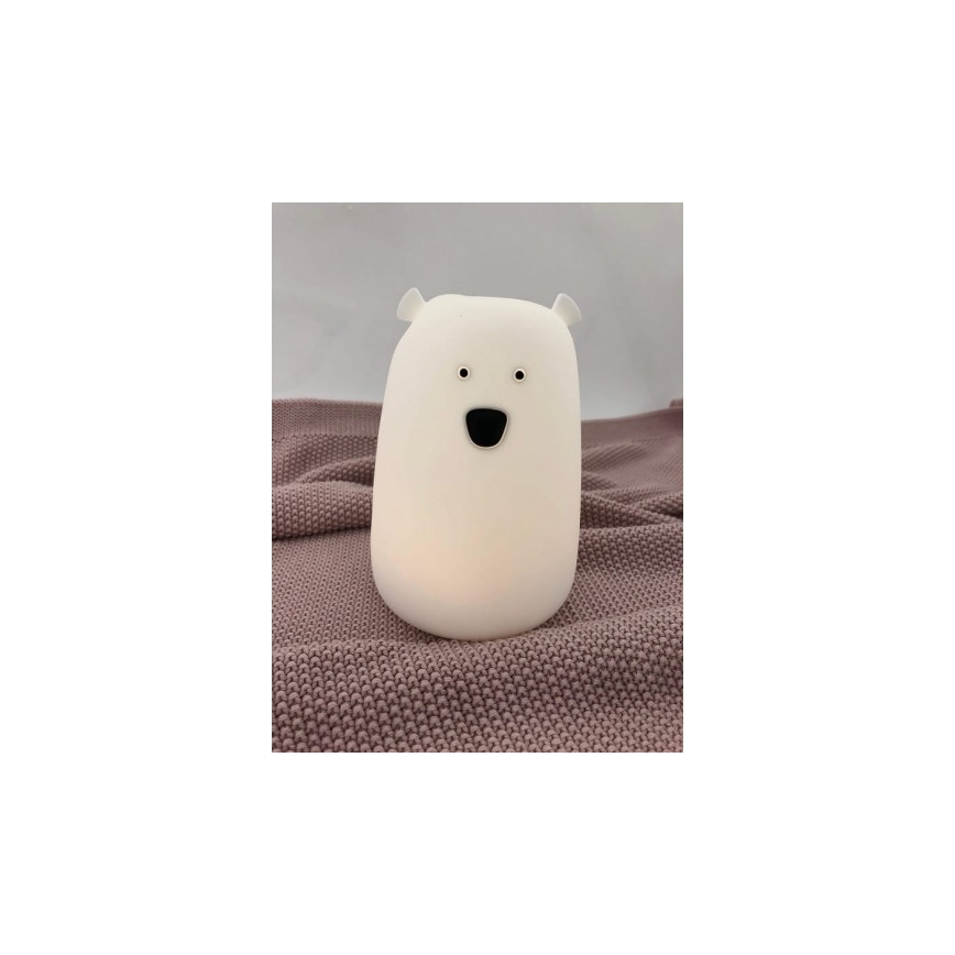 LED RGB Puutetundlik lamp lastele BEAR LED/0,8W/5V valge + USB
