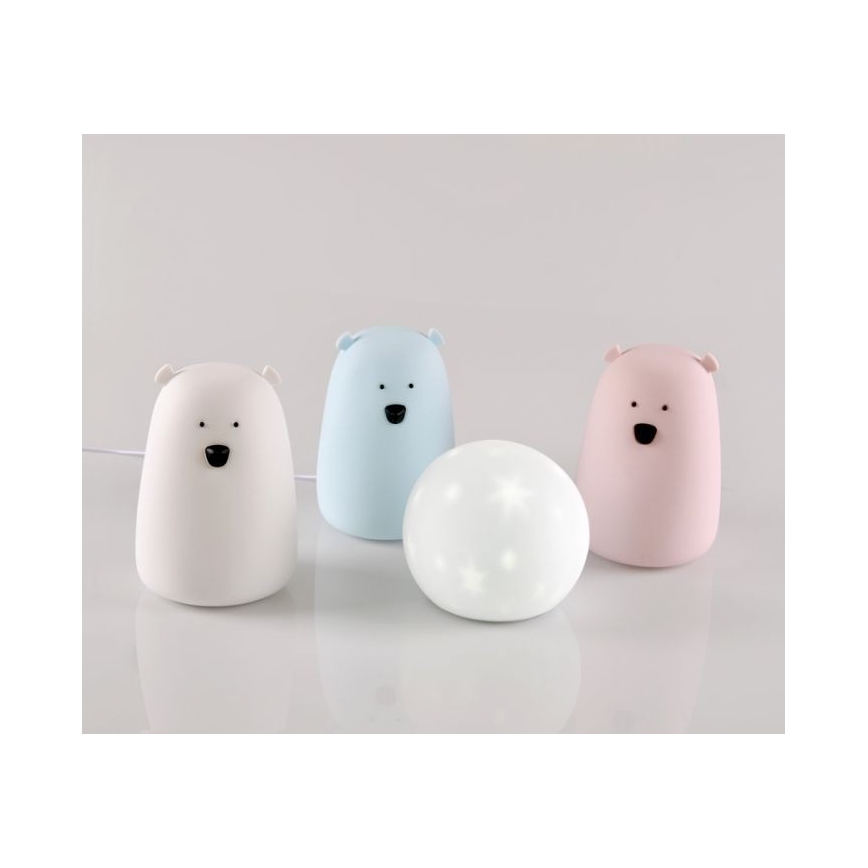 LED RGB Puutetundlik lamp lastele BEAR LED/0,8W/5V valge + USB