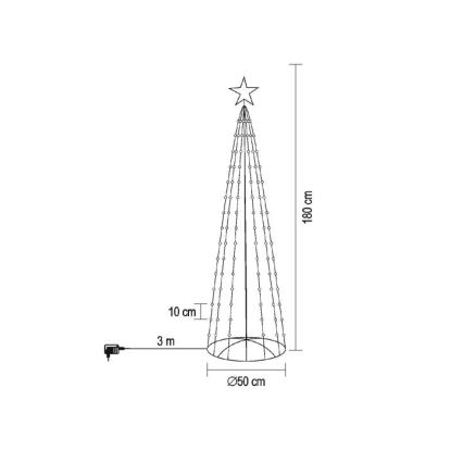 LED RGB Väljas jõulupuu 190xLED/230V 1,8 m IP44 + kaugjuhtimispult