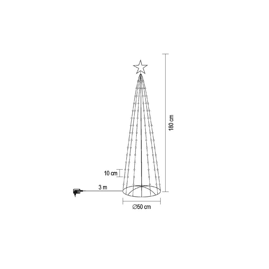 LED RGB Väljas jõulupuu 190xLED/230V 1,8 m IP44 + kaugjuhtimispult