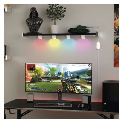 LED RGBIC+CCT Dekoratiivne valguskett kohtvalgustusega GoSmart - pikendus 4xLED/7W/230V 85 cm Wi-Fi Tuya