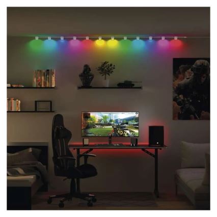 LED RGBIC+CCT Dekoratiivne valguskett kohtvalgustusega GoSmart - pikendus 4xLED/7W/230V 85 cm Wi-Fi Tuya