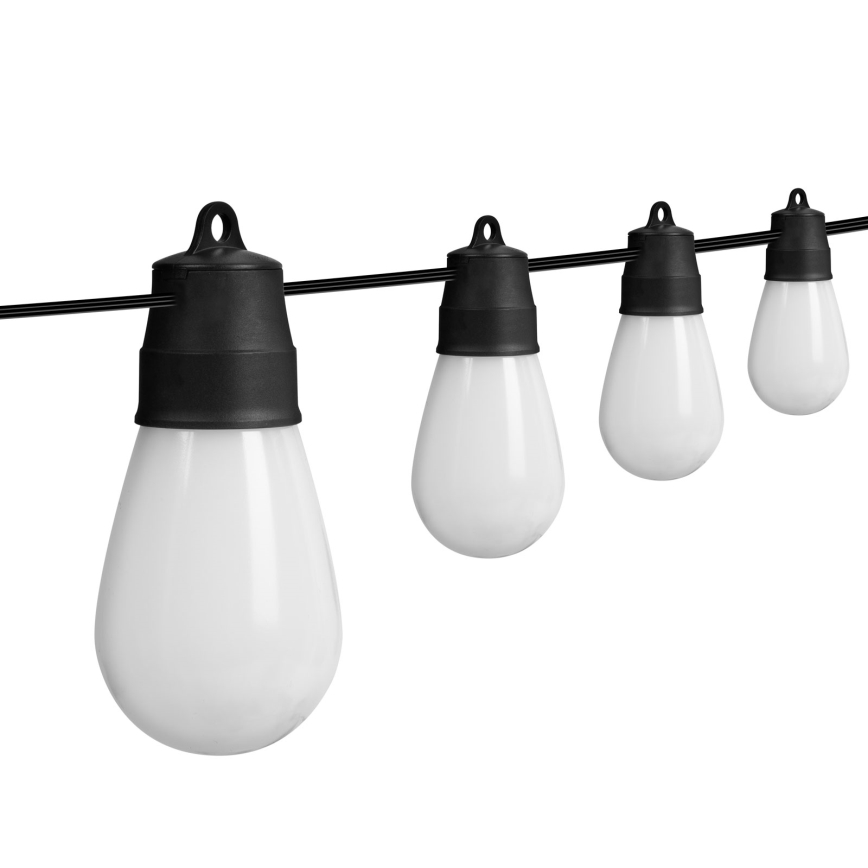 LED RGBIC hämardatav päikesepatareiga valguskett 30xLED/1,3W/3,7/5V 2200 mAh 14,37 m IP65 must + kaugjuhtimispult
