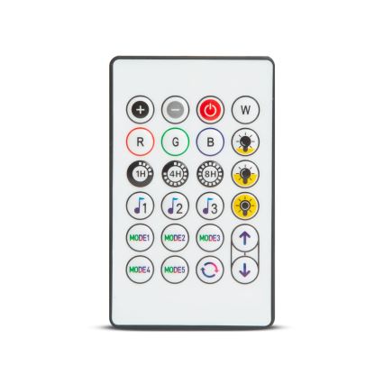 LED RGBIC hämardatav päikesetoitega valgusketi 15xLED/1,3W/3,7/5V 2200 mAh 8 m IP65 must + kaugjuhtimispult