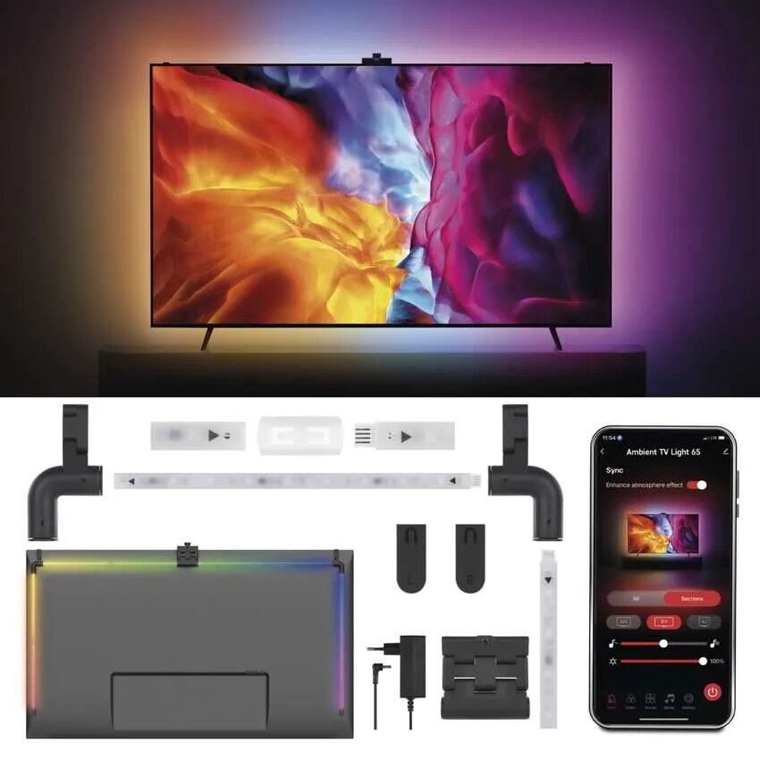 LED RGBIC Riba esemele TV GoSmart LED/24W/230V 65“
