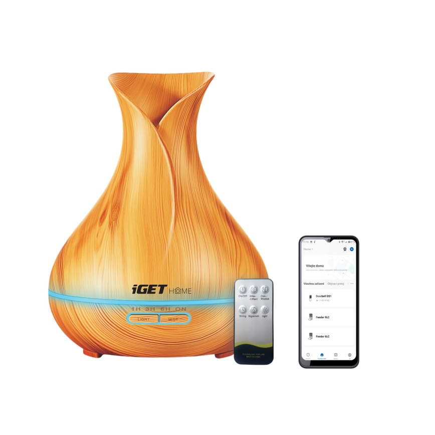 LED RGBW Aroomihajuti ja õhuniisuti LED/230V 500 ml Wi-Fi + kaugjuhtimispult