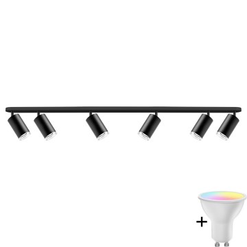 LED RGBW Dimmerdatud vannitoalamp TURYN 6xGU10/6,5W/230V 2700-6500K Wi-Fi IP44 must