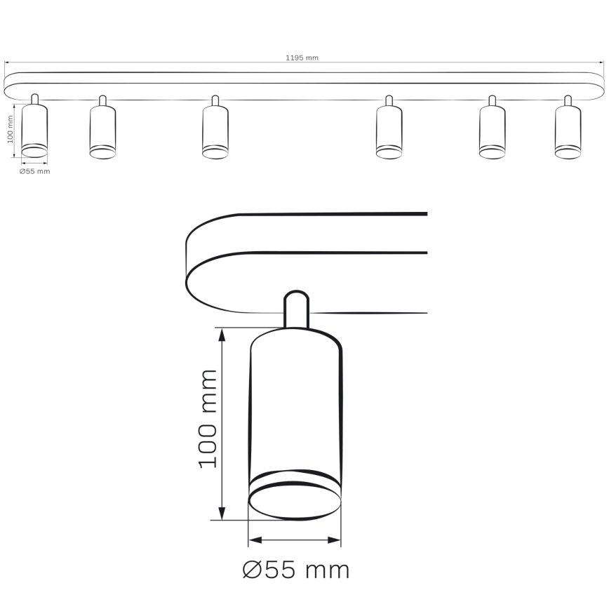 LED RGBW Dimmerdatud vannitoalamp TURYN 6xGU10/6,5W/230V 2700-6500K Wi-Fi IP44 must