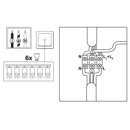 LED RGBW Dimmerdatud vannitoalamp TURYN 6xGU10/6,5W/230V 2700-6500K Wi-Fi IP44 must